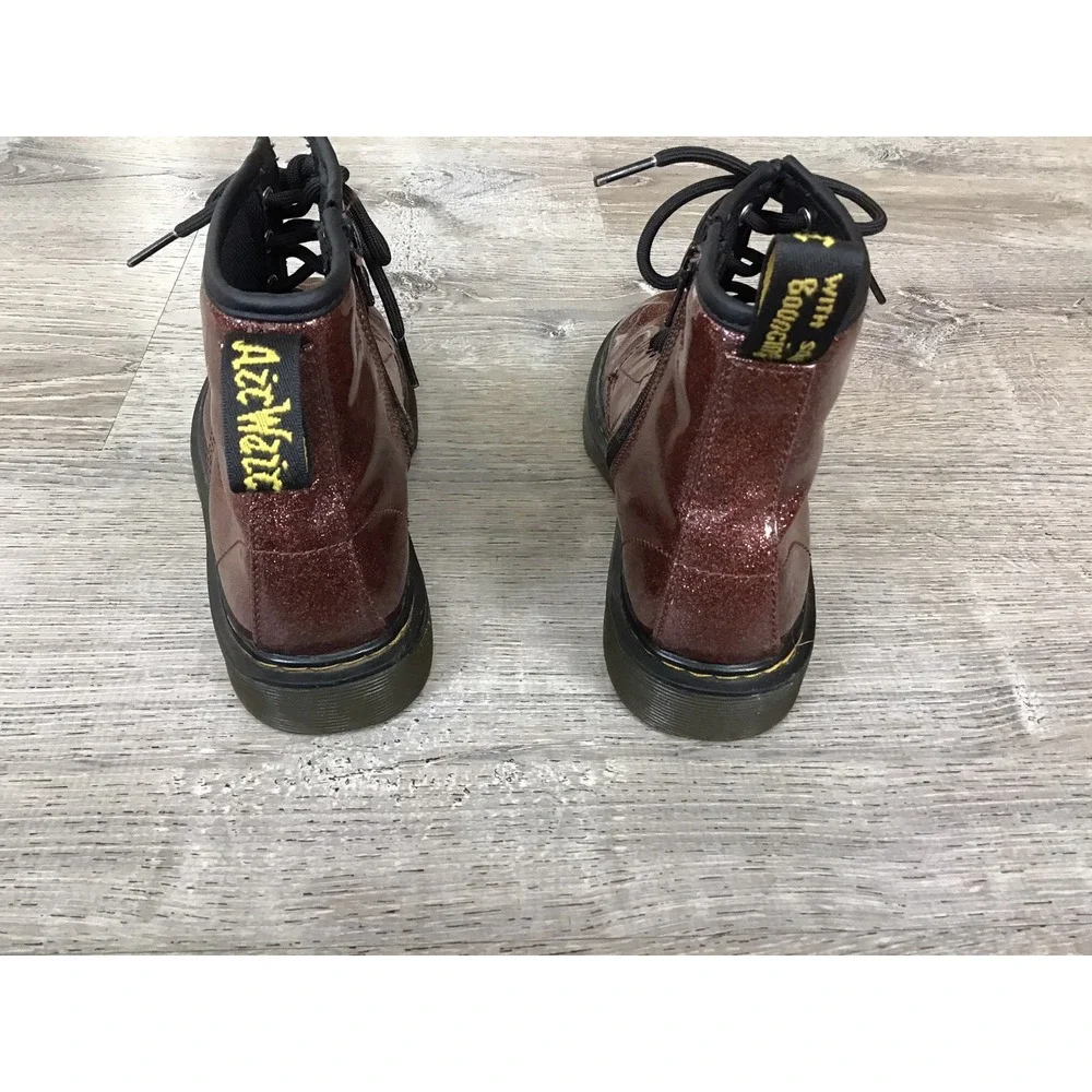 Dr. Martens Youth Boots Girls Size 4 Mauve Glitter Rays 1460 J Combat Boots Zip
